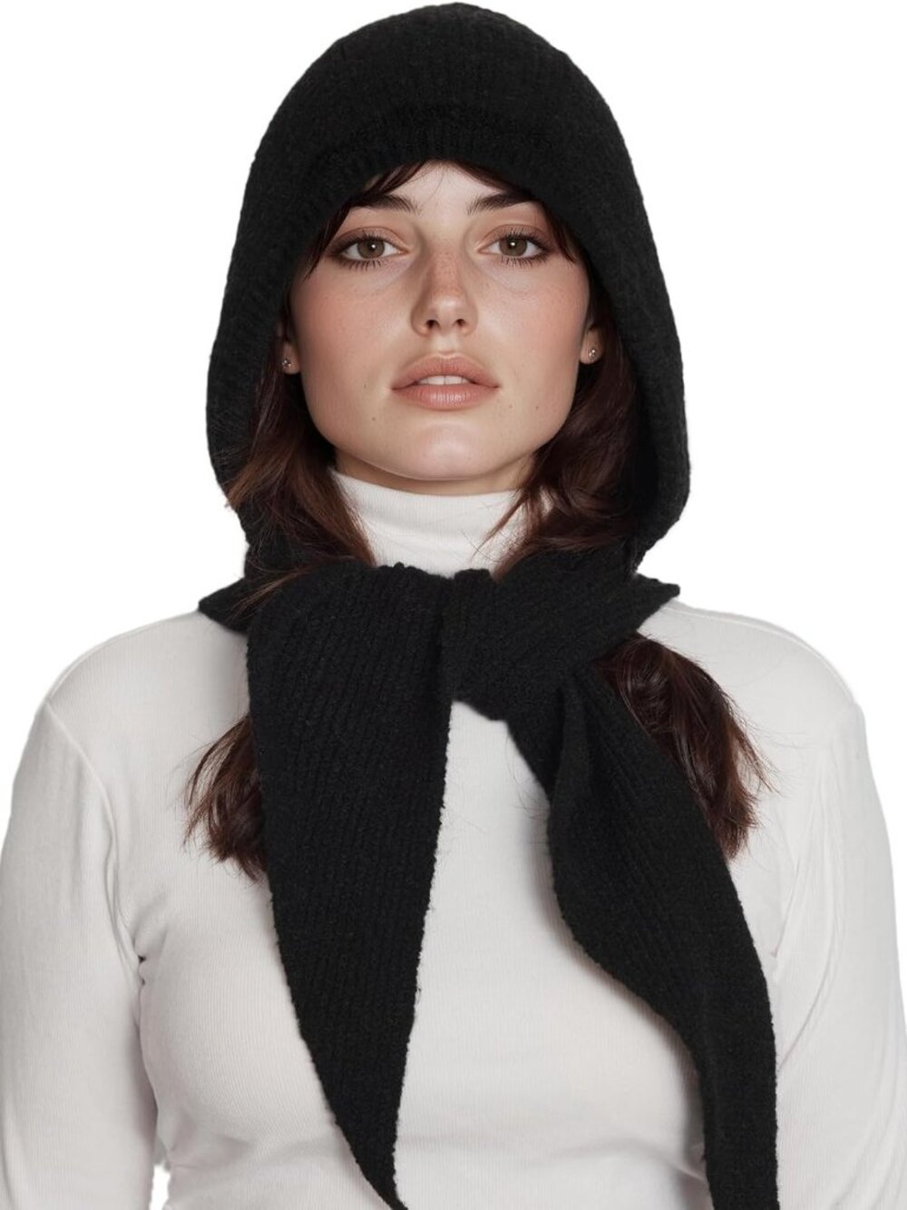 Cozy Hooded Scarf & Hat Set for Women - Warm Knitted Neck Warmer Accessory